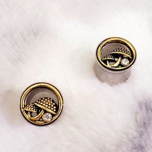 0 gauge (10mm) Crystal mushroom tunnels New
